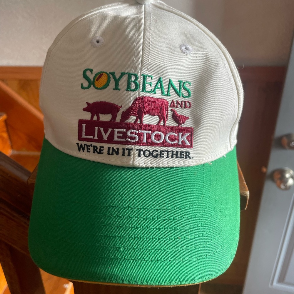 Soybeans and Livestock Embroidered Cap Adult OS Unique Country Outdoors